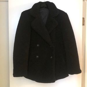 Black Sherpa pea coat